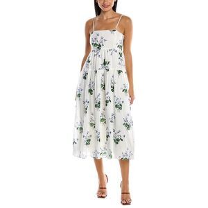 Les Rêveries Womens  Strappy Midi Dress, Blue